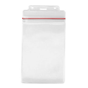 Clear Vinyl Vertical Badge Holder with Resealable Top, 3.75" x 6.25" - IDenticard.com