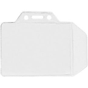 Clear Vinyl Horizontal Badge Holder with Tuck-In Flap, 3.4" x 2.4" - IDenticard.com