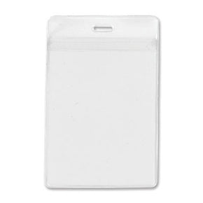 Clear Vinyl Vertical Holder with Front and Back Pockets, 3" x 4.25" - IDenticard.com