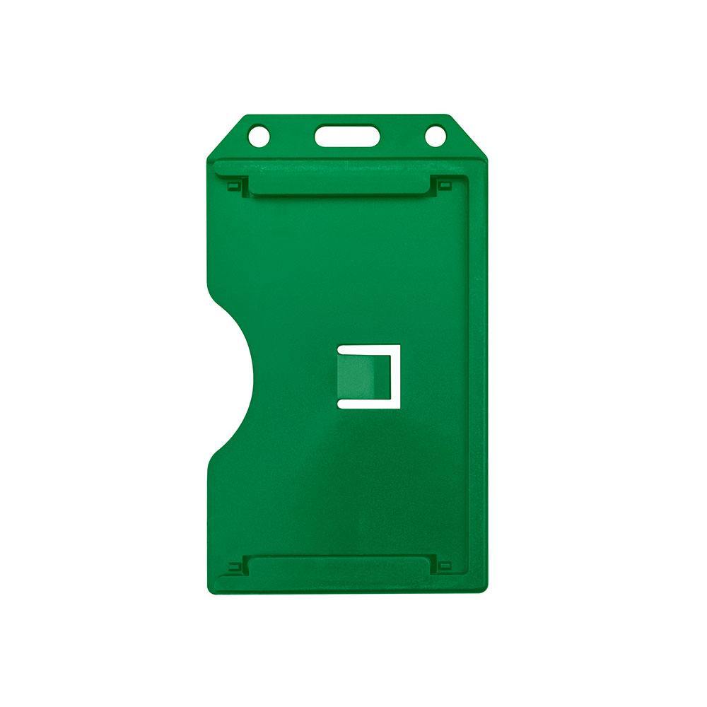 Acetate 2-Sided Rigid Multi-Card Badge Holder Green / Vertical