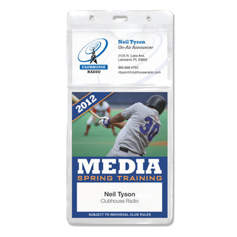 Flexible Vertical Badge Holder with Dual Pockets, Event Size