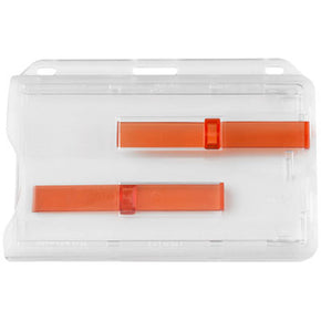 Frosted Rigid Plastic Horizontal 2-Card Dispenser w. Extractor Slides - IDenticard.com