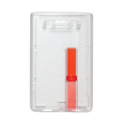 Frosted Rigid Plastic Vertical Card Dispenser w. Red Extractor Slide - IDenticard.com