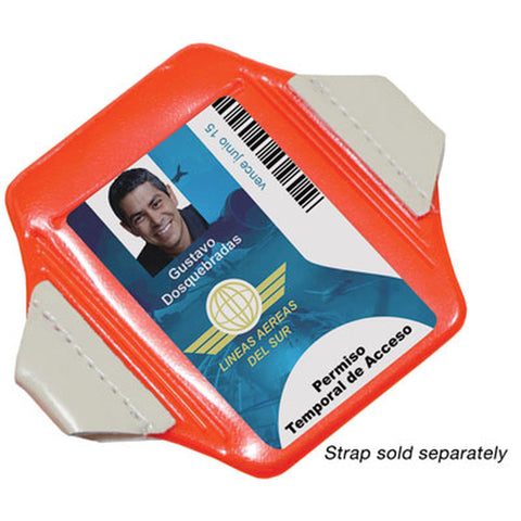 Neon Orange Vertical Arm Band Badge Holder, Credit Card Size