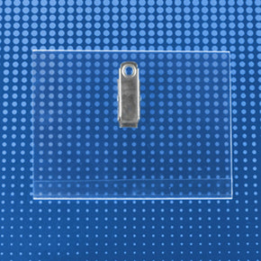 Flexible Horizontal Acetate Clip-on Badge Holder, Government Size