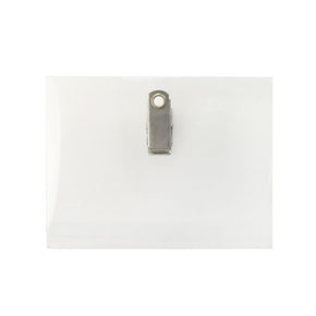 Flexible Horizontal Acetate Clip-on Badge Holder, Government Size