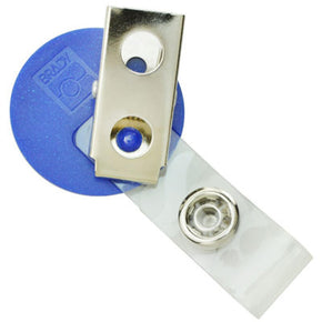 Round Metallic Blue LogoClip™ - IDenticard.com