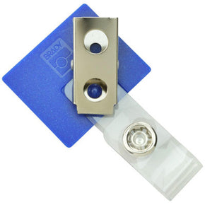 Square Metallic Blue LogoClip™ - IDenticard.com