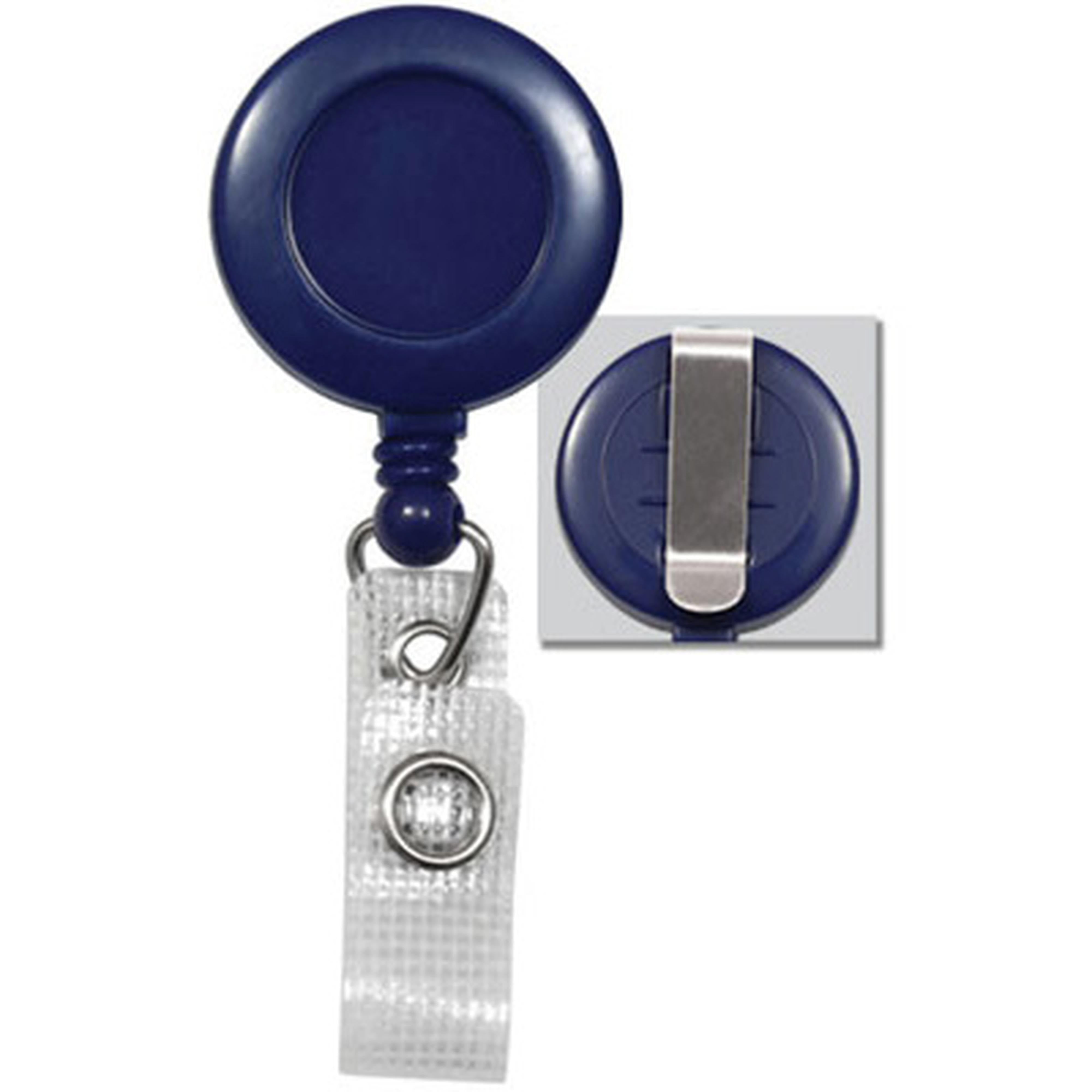 Brady Round Clip-On Badge Reel - Plastic, Vinyl - Blue
