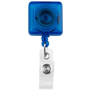 Blue Badge Reel with Clear Vinyl Strap & Belt Clip - IDenticard.com