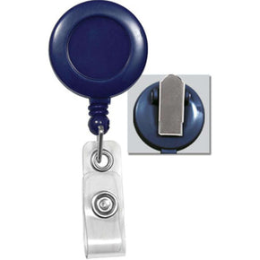 Black Badge Reel with Clear Vinyl Strap & Spring Clip - IDenticard.com
