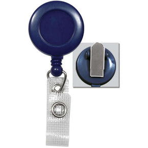 Black Badge Reel with Reinforced Vinyl Strap & Spring Clip - IDenticard.com