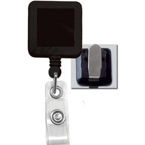 Black Badge Reel with Clear Vinyl Strap & Spring Clip - IDenticard.com