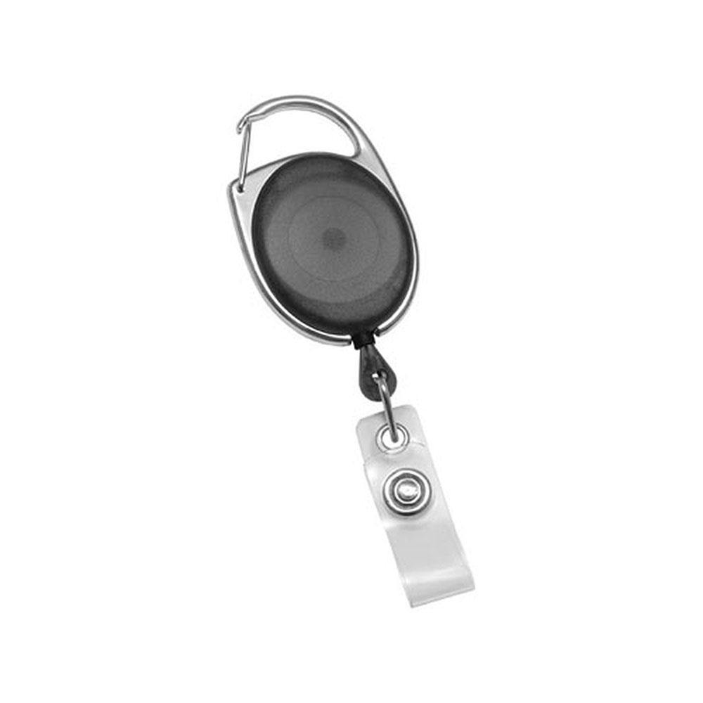 Premier Carabiner Retractable Badge Reel with Clear Vinyl Strap(34Cord) Clear