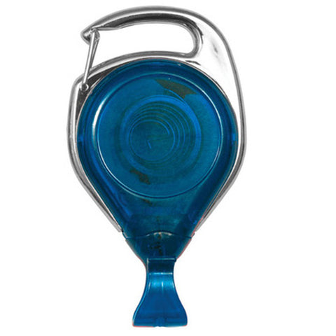 Translucent Blue Proreel (Carabiner Style) with Card Clip