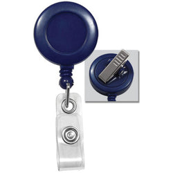 Royal Blue Round Badge Reel With Strap And Swivel Clip - IDenticard.com