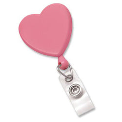Pink Badge Reel with Clear Vinyl Strap & Swivel Clip - IDenticard.com
