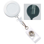 Classic Retractable Red Badge Reel w/ Clear Vinyl Strap - Pack of 100 - 152077R - Easy Badges