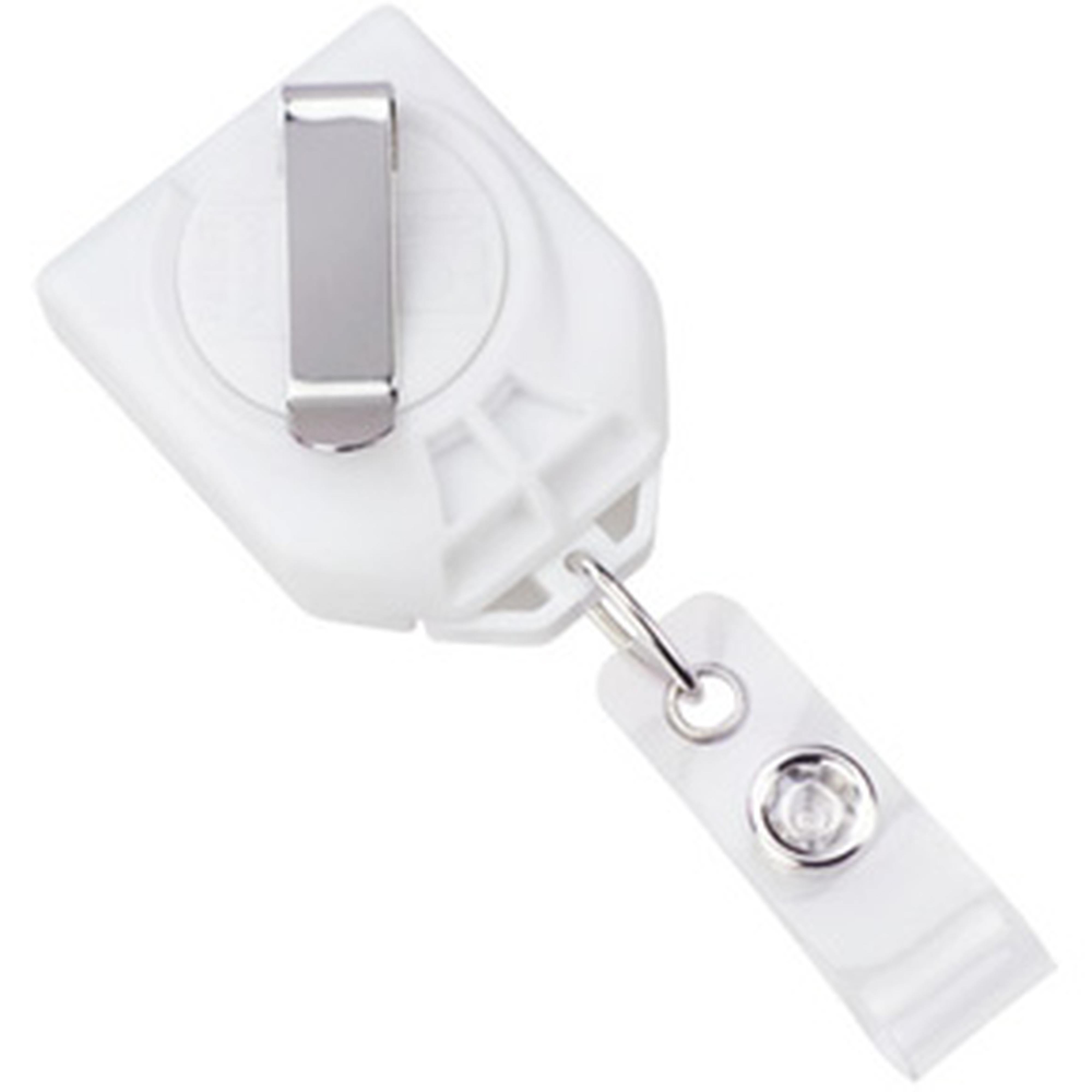 B∙Reel Twist-Free ID Retractable Badge Reel with Swivel Clip, Front Facing White