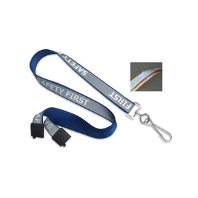 5/8" Reflective "SAFETY FIRST" Lanyard - IDenticard.com