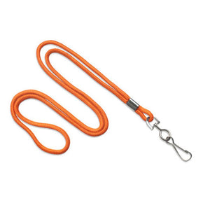 1/8" Round Lanyard with Nickel-Plated End Fitting - IDenticard.com