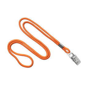 1/8" Round Lanyard with Nickel-Plated End Fitting - IDenticard.com