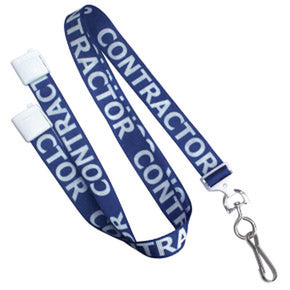 5/8" Pre-Printed "CONTRACTOR" Lanyard - IDenticard.com