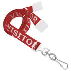 5/8" Pre-Printed "VISITOR" Lanyard - IDenticard.com