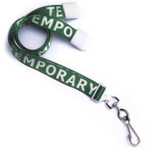 5/8" Pre-Printed "TEMPORARY" Lanyard - IDenticard.com