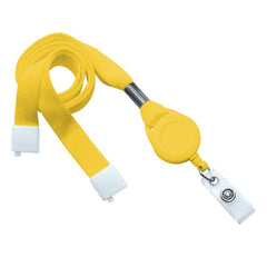 5/8 Tubular Lanyard with Badge Reel White