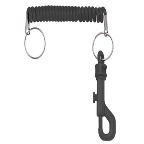 Black Universal Heavy Duty Expandable Nylon Coil Cord - IDenticard.com