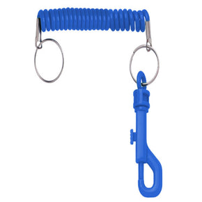 Blue Universal Heavy Duty Expandable Nylon Coil Cord - IDenticard.com