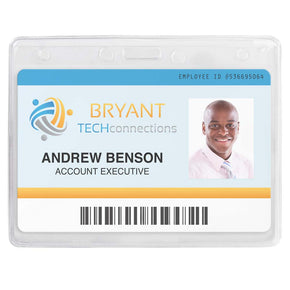 Economy Vinyl Horizontal Badge Holder, 4" x 3" - IDenticard.com