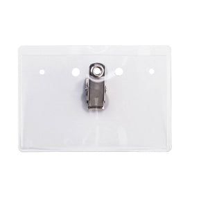 Flexible Horizontal Clip-on Badge Holder, Credit Card Size