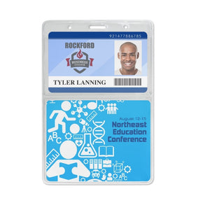 Flexible Horizontal Two-Pocket Badge Holder, Event Size