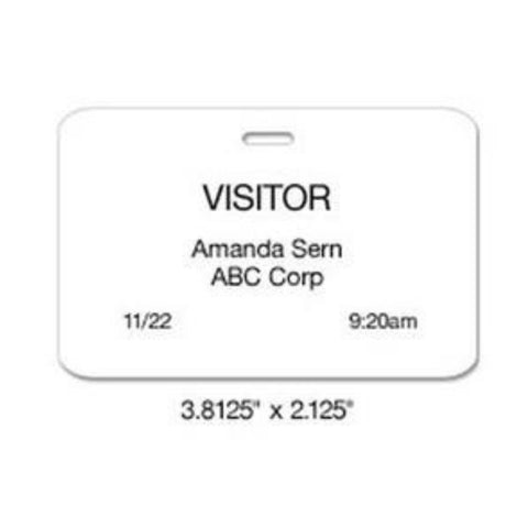 Non-Expiring Visitor Badge - Slotted, Thermal Printable (Box of 1000)