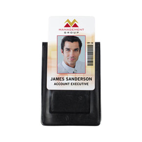 Vinyl Vertical Two Pocket Magnetic Badge Holder - IDenticard.com