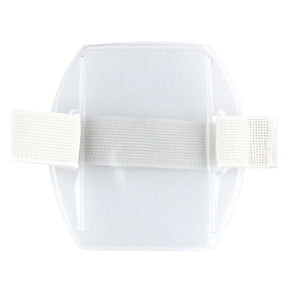 Clear Flexible Arm Band Badge Holder with Colored Strap, Credit Card Size