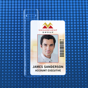 Vertical Half-Card Holder with slot, 2-1/8" x 3-3/8" - IDenticard.com