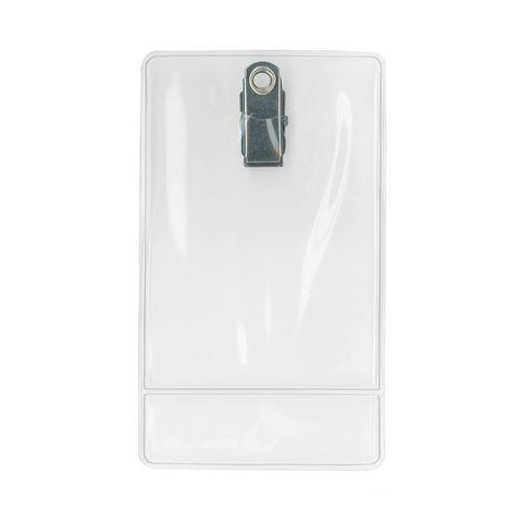 Flexible Clip-on Badge Holder with Title Slot, Credit or Data Card Size