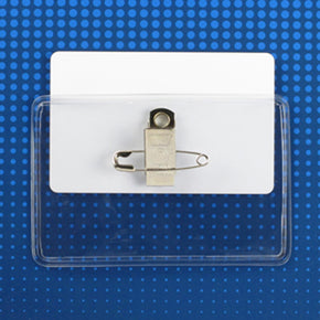 Premium Vinyl Horizontal Pin-Clip-on Badge Holder, 3-5/8" x 2-3/8" - IDenticard.com