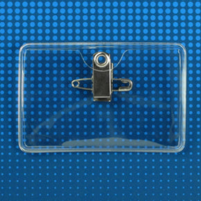 Premium Vinyl Horizontal Pin-Clip-on Badge Holder, 3-5/8" x 2-3/8" - IDenticard.com
