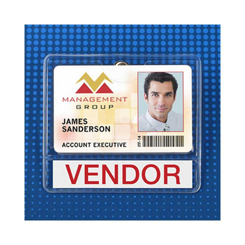 Flexible Clip-on Badge Holder with Title Slot, Credit or Data Card Size