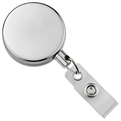 Metal Case Badge Reel with Wire Cord Chrome - IDenticard.com