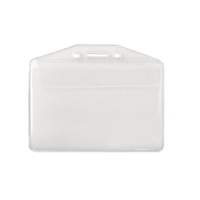 Flexible Horizontal Badge Holder with Flap Closure, Credit Card Size