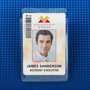 Vinyl Vertical Badge Holder–Flap Closure [2-5/8" x 3-7-8"] - IDenticard.com