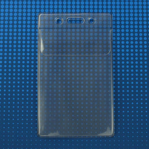 Vinyl Vertical Badge Holder–Flap Closure [2-5/8" x 3-7-8"] - IDenticard.com