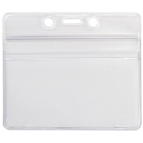 Badge Holder with clear resealable closure, slot and chain holes - IDenticard.com