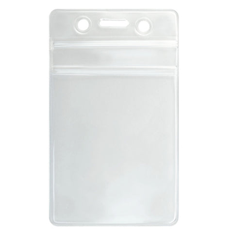 Clear Flexible Badge Holder with Resealable Closure, Credit Card Size