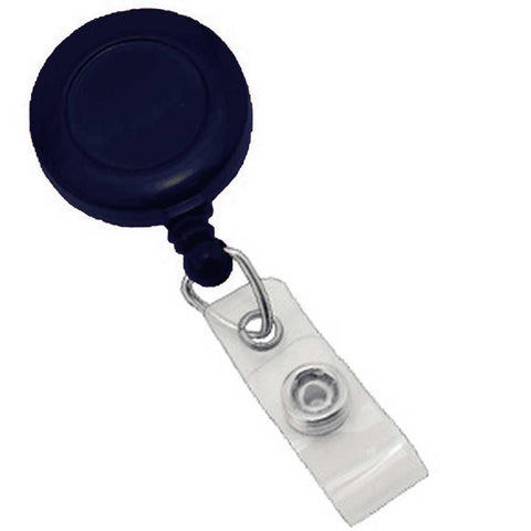 Round Retractable Badge Reel with Strap, Slide Clip (34